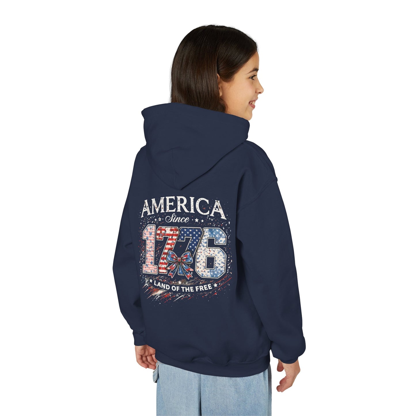Youth Hoodie - "Roots" Front & "America Since 1776" Patriotic Back