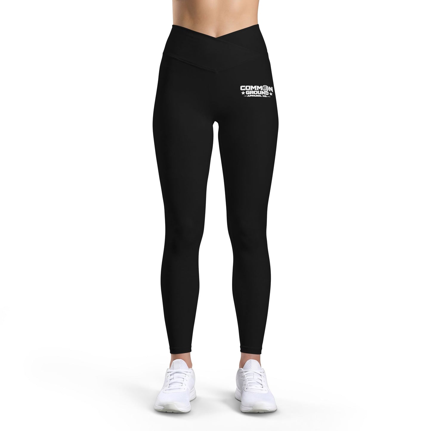 Women's Luxe Leggings — Minimal White Floral Hip Print
