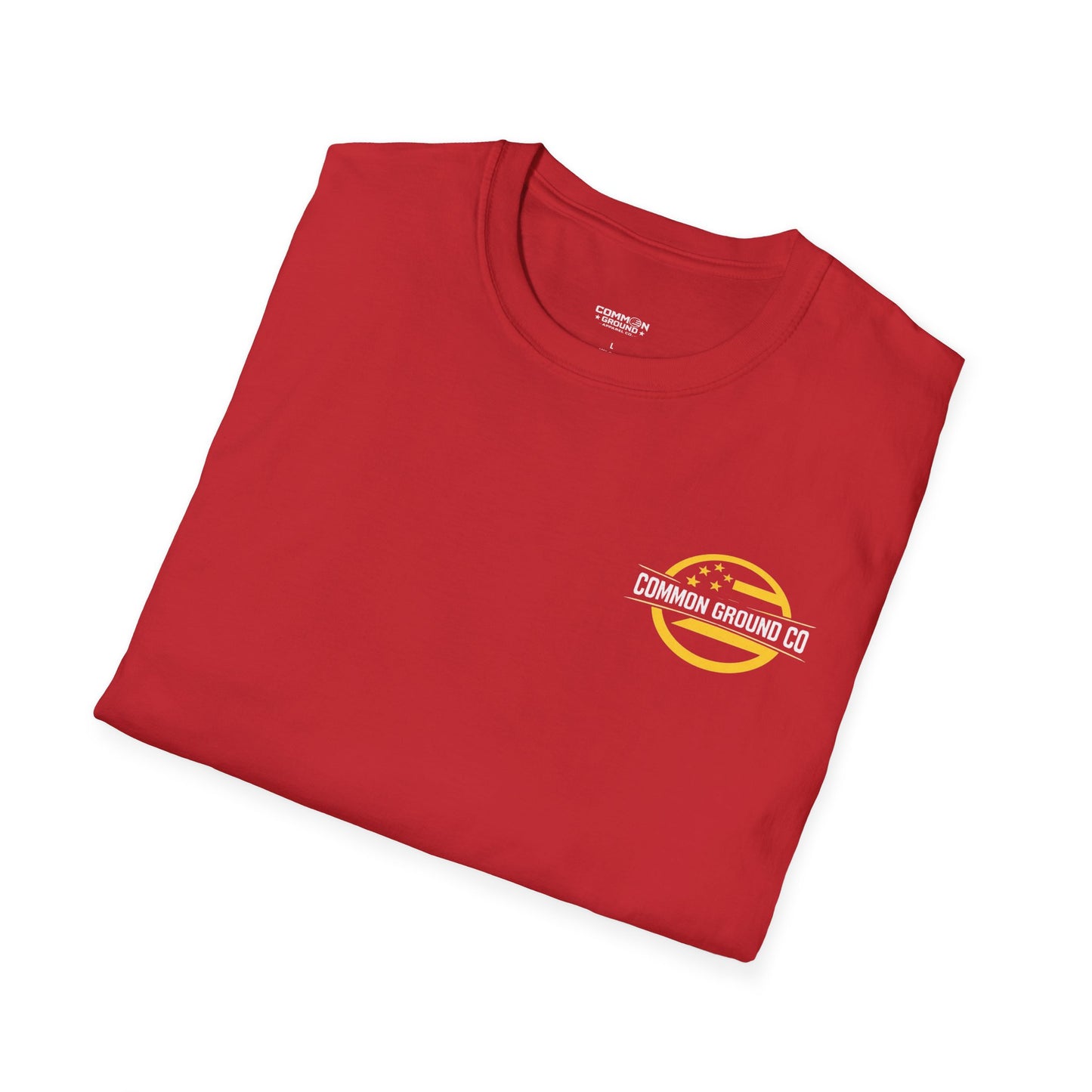 Graphic T-Shirt — Small Yellow Circular Logo Chest Print