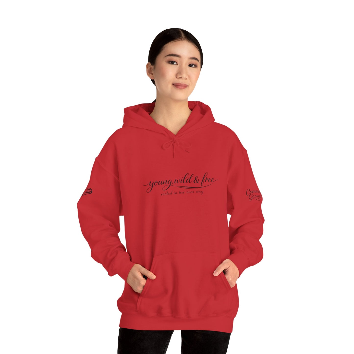 Young, Wild & Free Hoodie — Minimal Script Pullover for Adventure Lovers