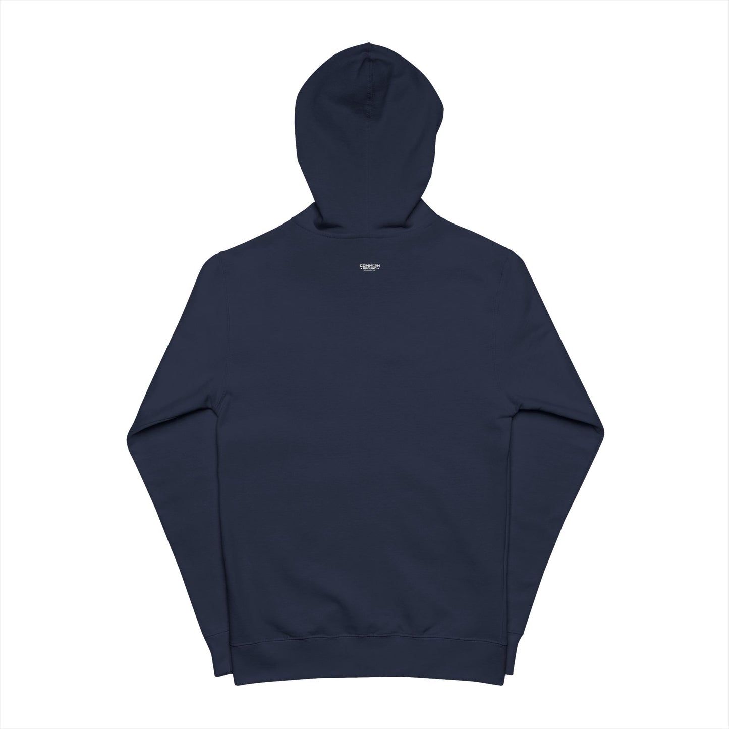 Minimal Green Zip-Up Hoodie — Subtle Circular Logo Fleece Jacket