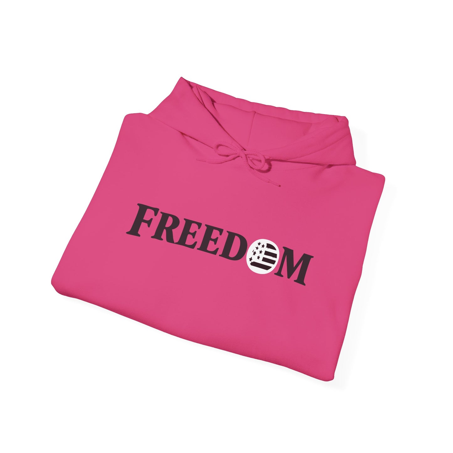Freedom Logo Hoodie — Minimal Patriotic Graphic Pullover