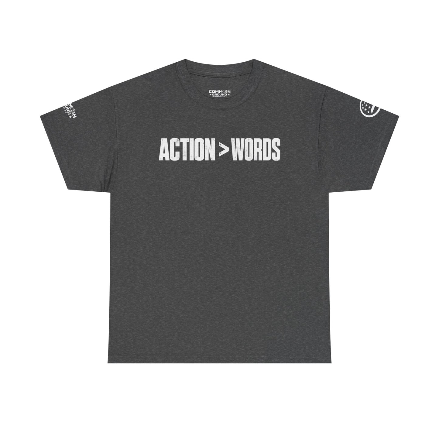 Action > Words Tee — Motivational Graphic T-Shirt