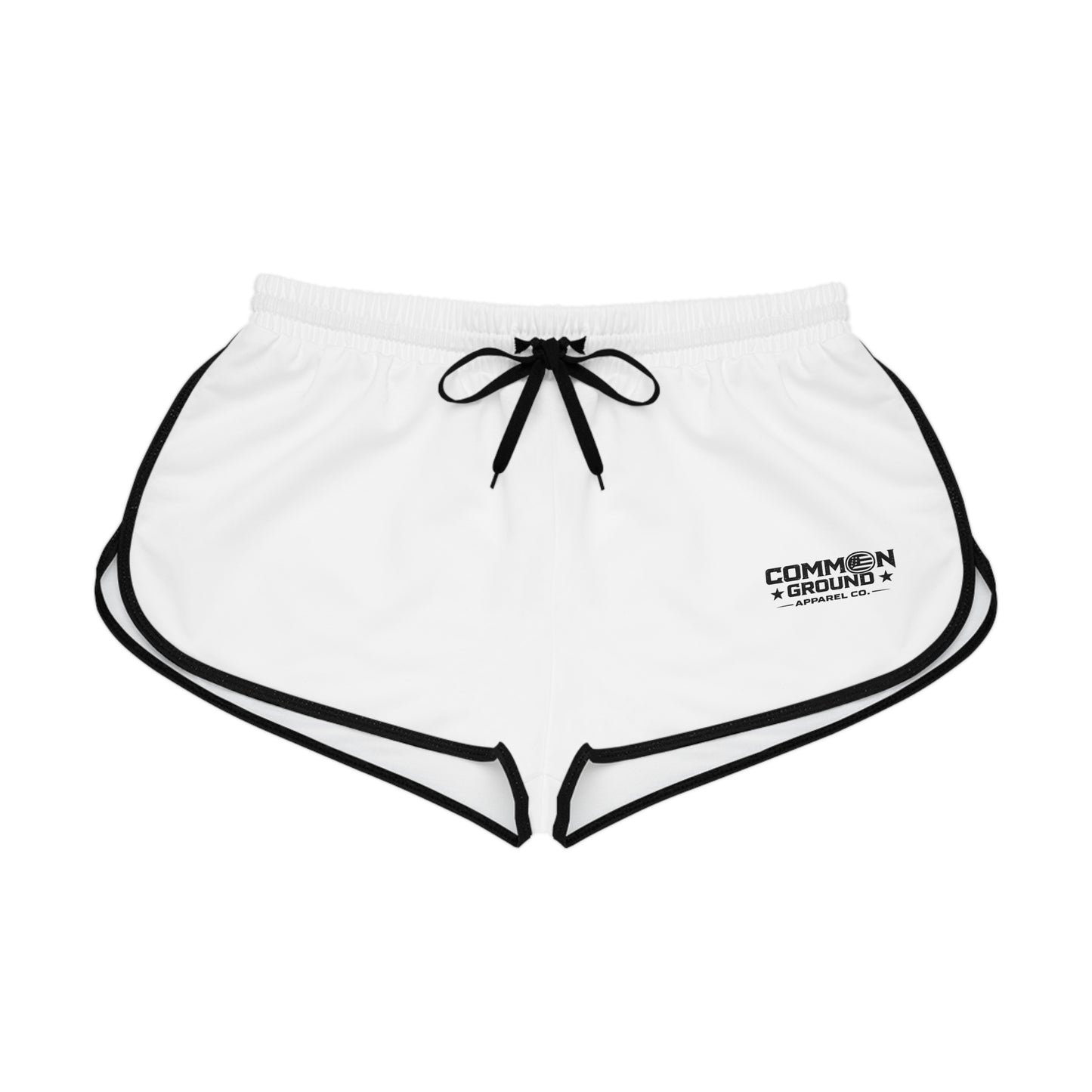 Relaxed Women's Shorts — 'Common Ground' Minimal Logo Athletic Lounge Shorts