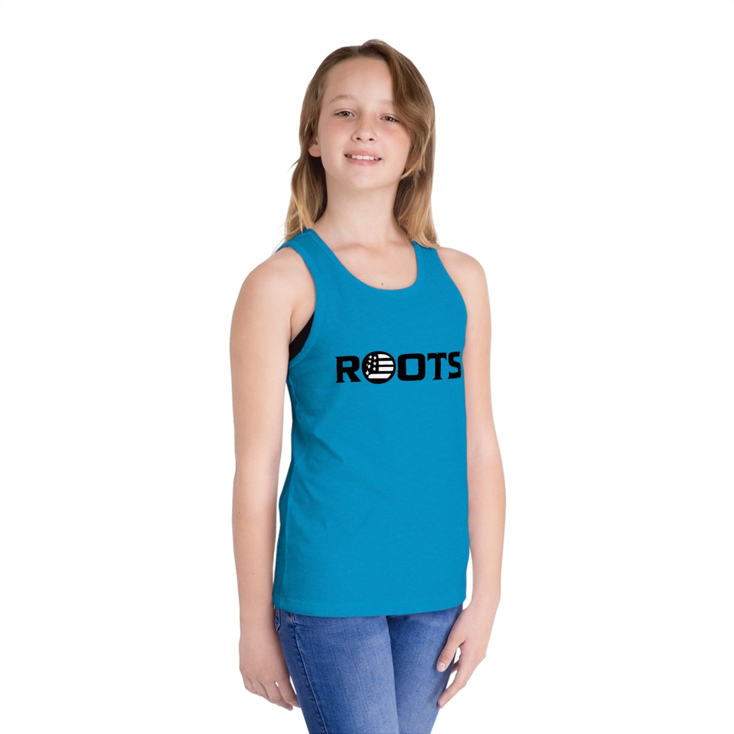 Kids' Roots Tank Top — Youth Graphic Jersey Tank with Globe 'ROOTS' Design