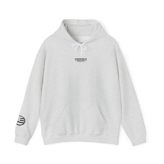 American Flag Heart Hoodie — Black & White Patriotic Pullover