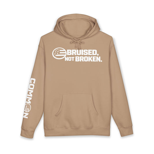 Hoodie — "Bruised, Not Broken" Graphic Pullover (Ground / Common Sleeve)