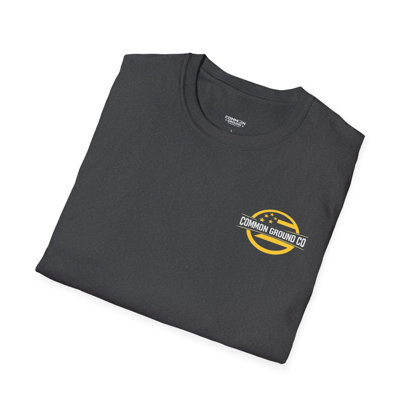 Graphic T-Shirt — Small Yellow Circular Logo Chest Print