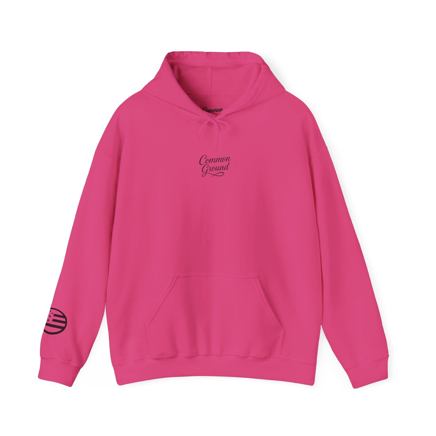 Common Ground Minimalist Logo Hoodie —  Pullover with Sleeve Emblem