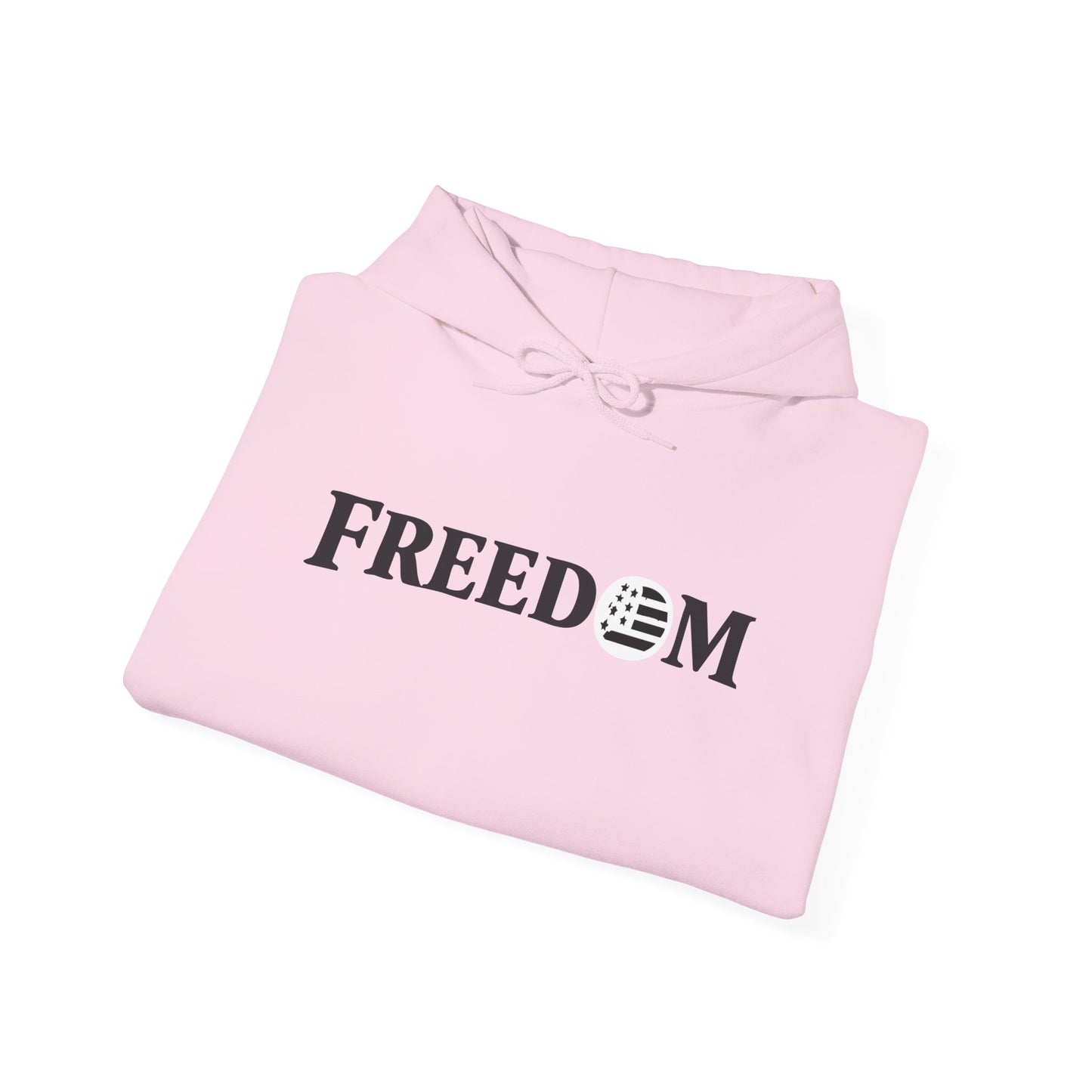 Freedom Logo Hoodie — Minimal Patriotic Graphic Pullover