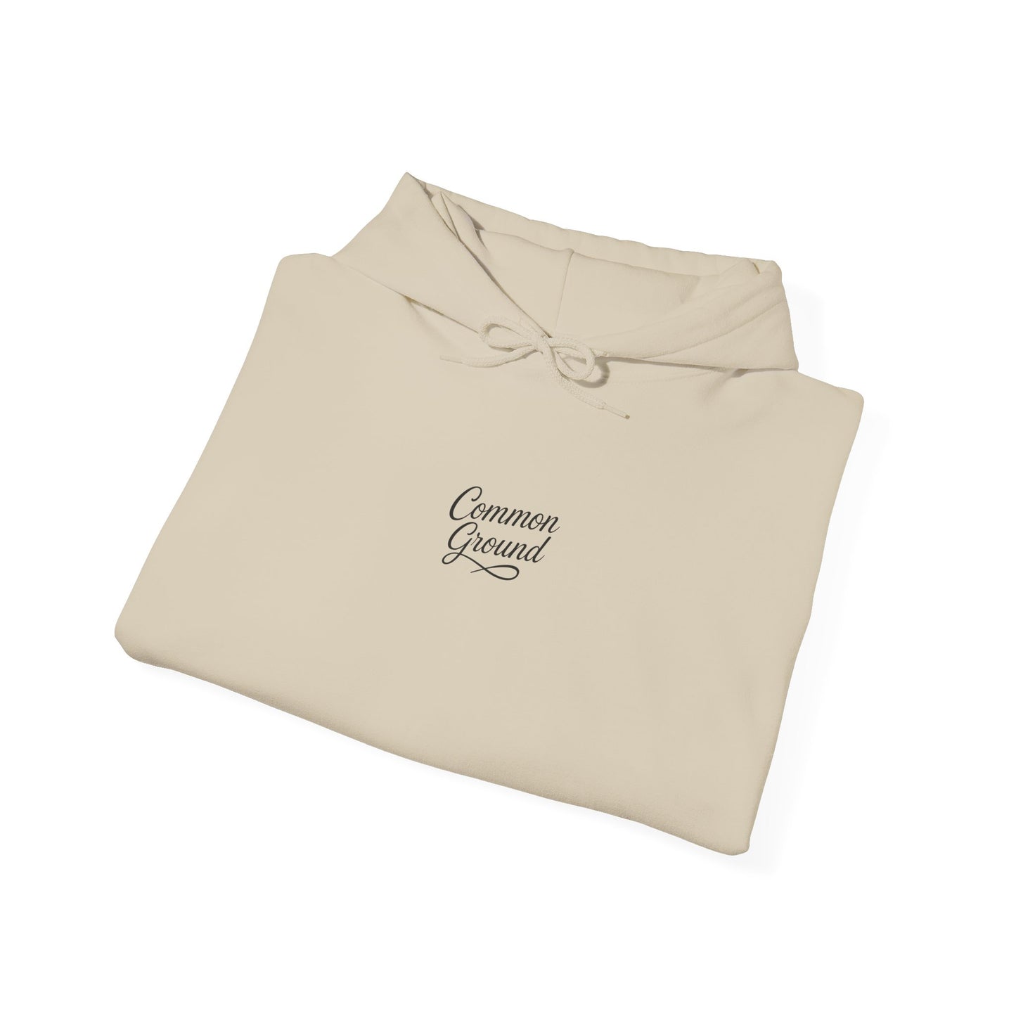 Common Ground Minimalist Logo Hoodie —  Pullover with Sleeve Emblem