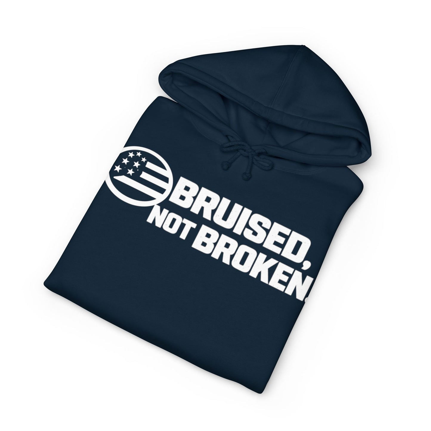 Hoodie — "Bruised, Not Broken" Graphic Pullover (Ground / Common Sleeve)