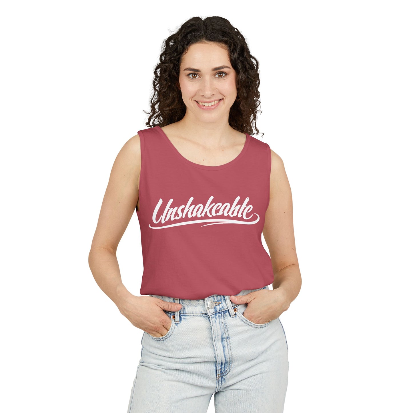 Unshakeable Graphic Tank Top — Script Logo Summer Muscle Tee