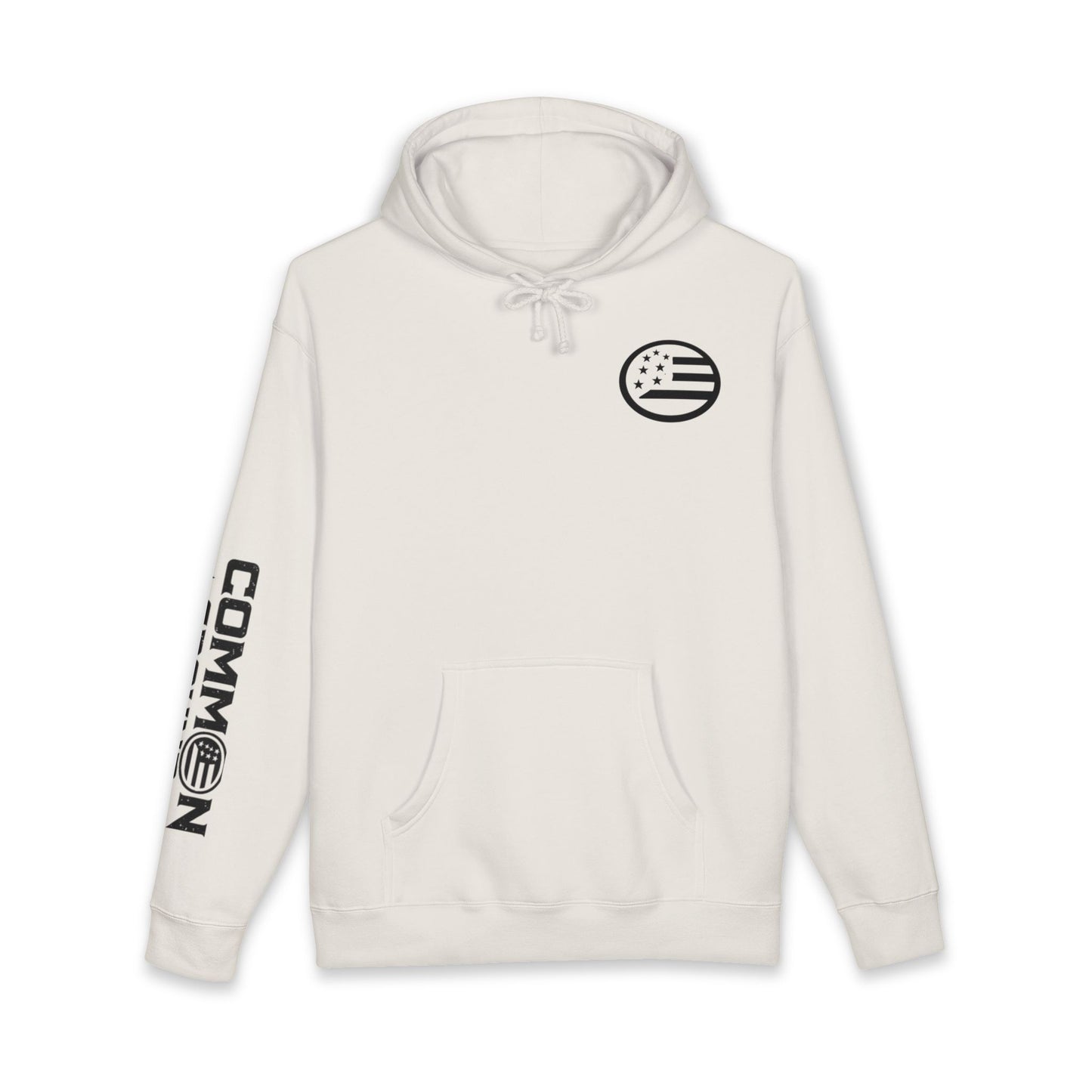 Excuses Hoodie — White Graphic Pullover with Sleeve & Chest Logo
