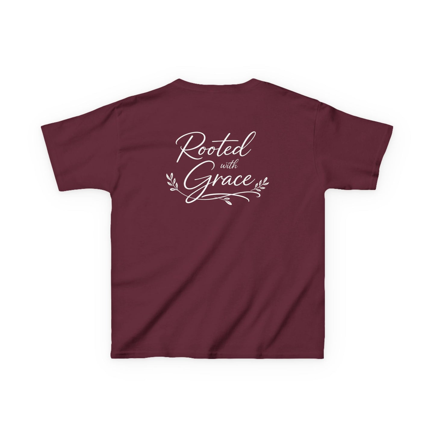 Kids T‑Shirt — "Rooted with Grace" Faith Tee (Black)