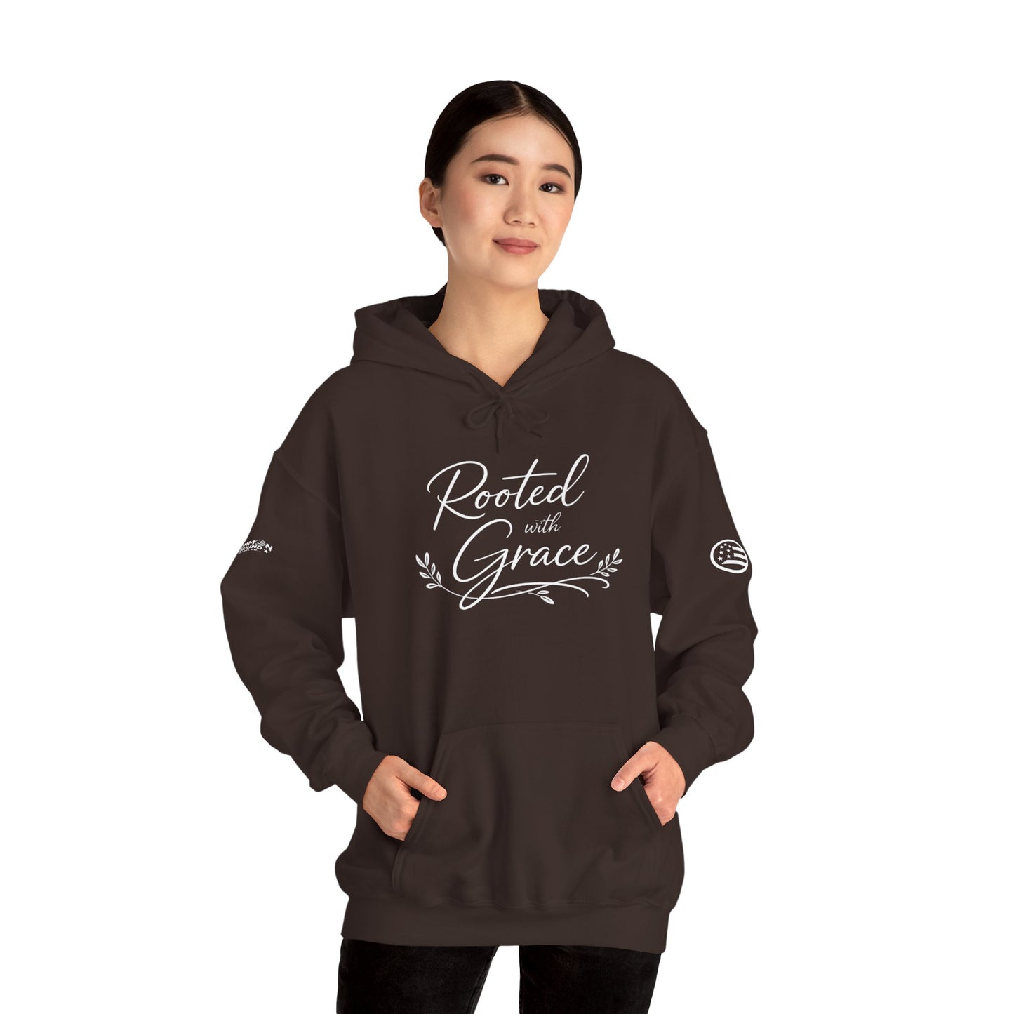 Rooted with Grace Hoodie — Christian Faith Inspirational Pullover
