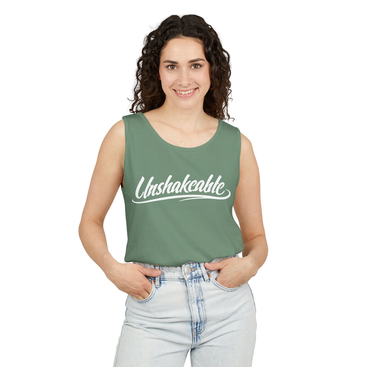 Unshakeable Graphic Tank Top — Script Logo Summer Muscle Tee