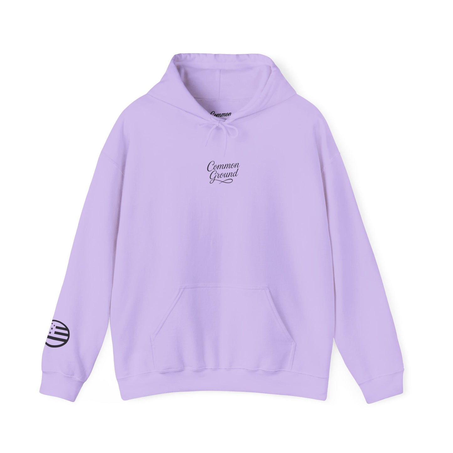 Common Ground Minimalist Logo Hoodie —  Pullover with Sleeve Emblem