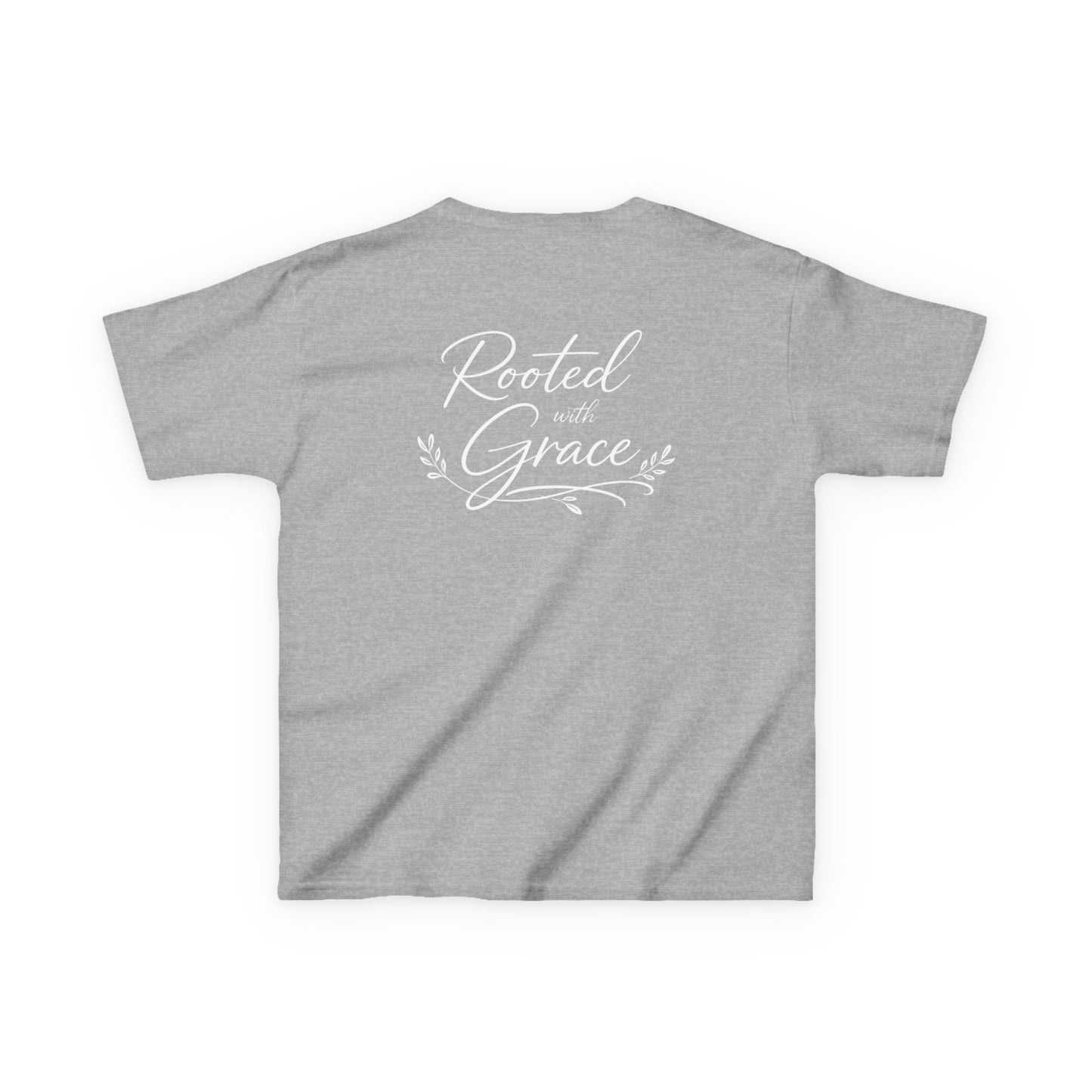 Kids T‑Shirt — "Rooted with Grace" Faith Tee (Black)