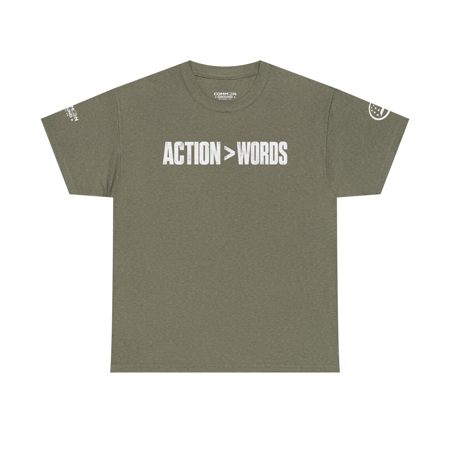 Action > Words Tee — Motivational Graphic T-Shirt