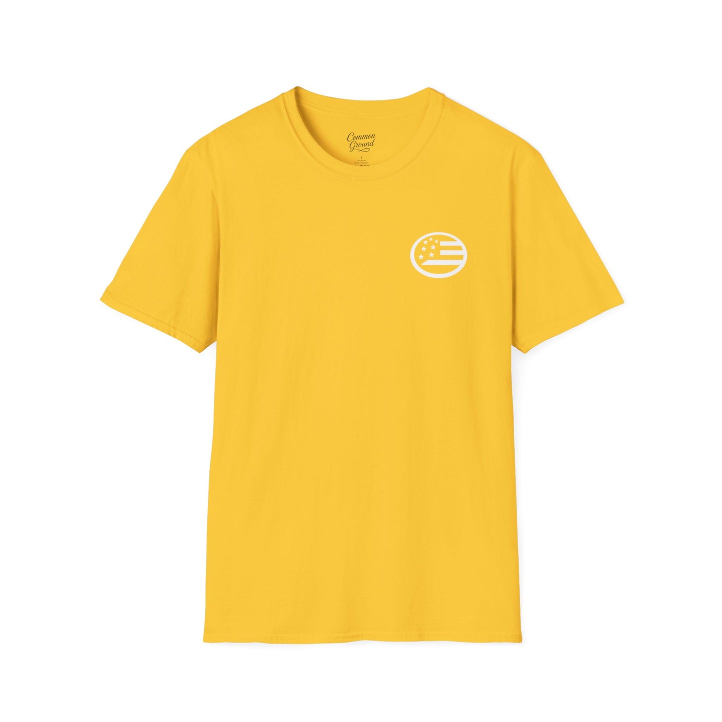 Grace Under Pressure T-Shirt — Minimal American Flag Chest Logo
