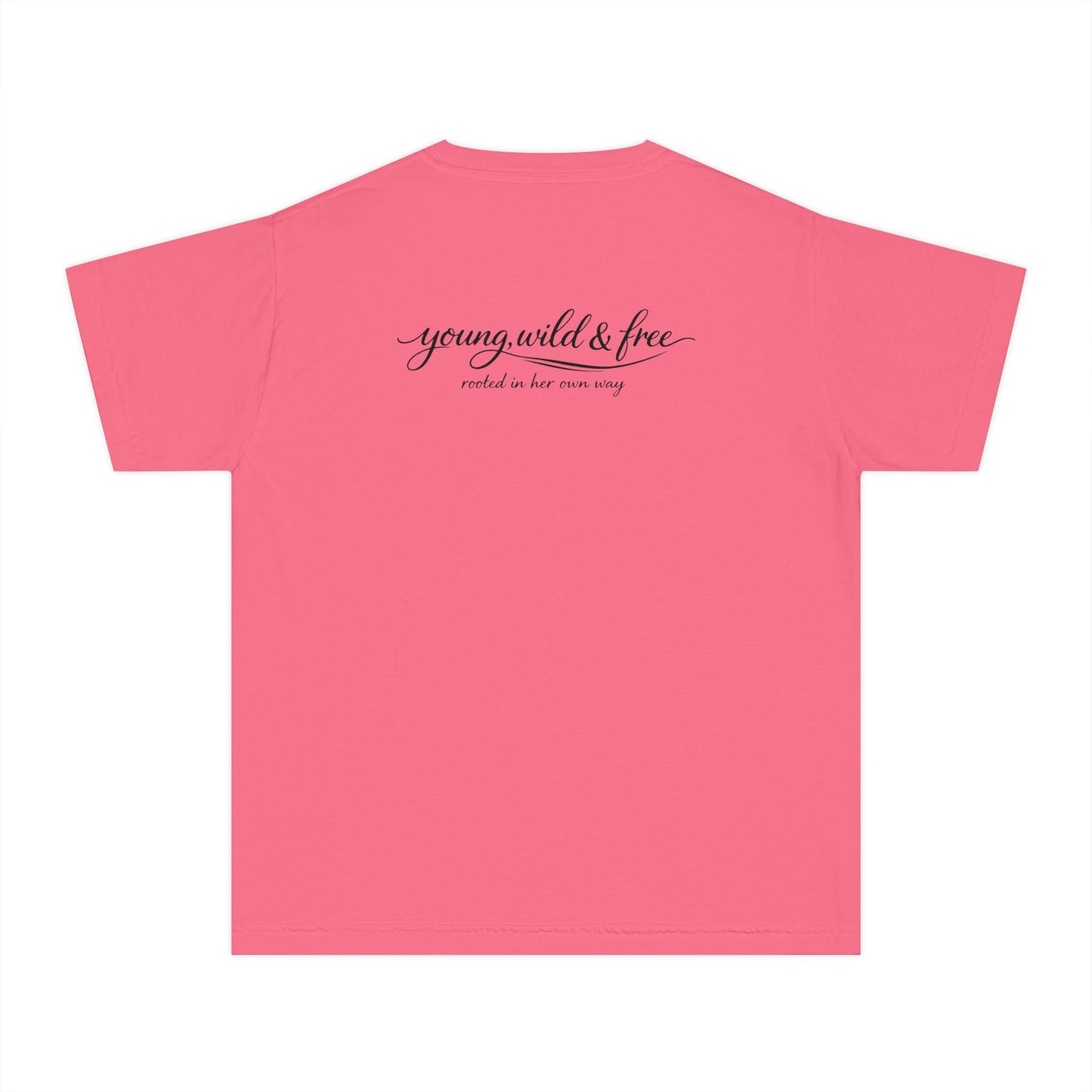 Youth Tee — 'Young, Wild & Free' Graphic T-Shirt (Sun Logo)