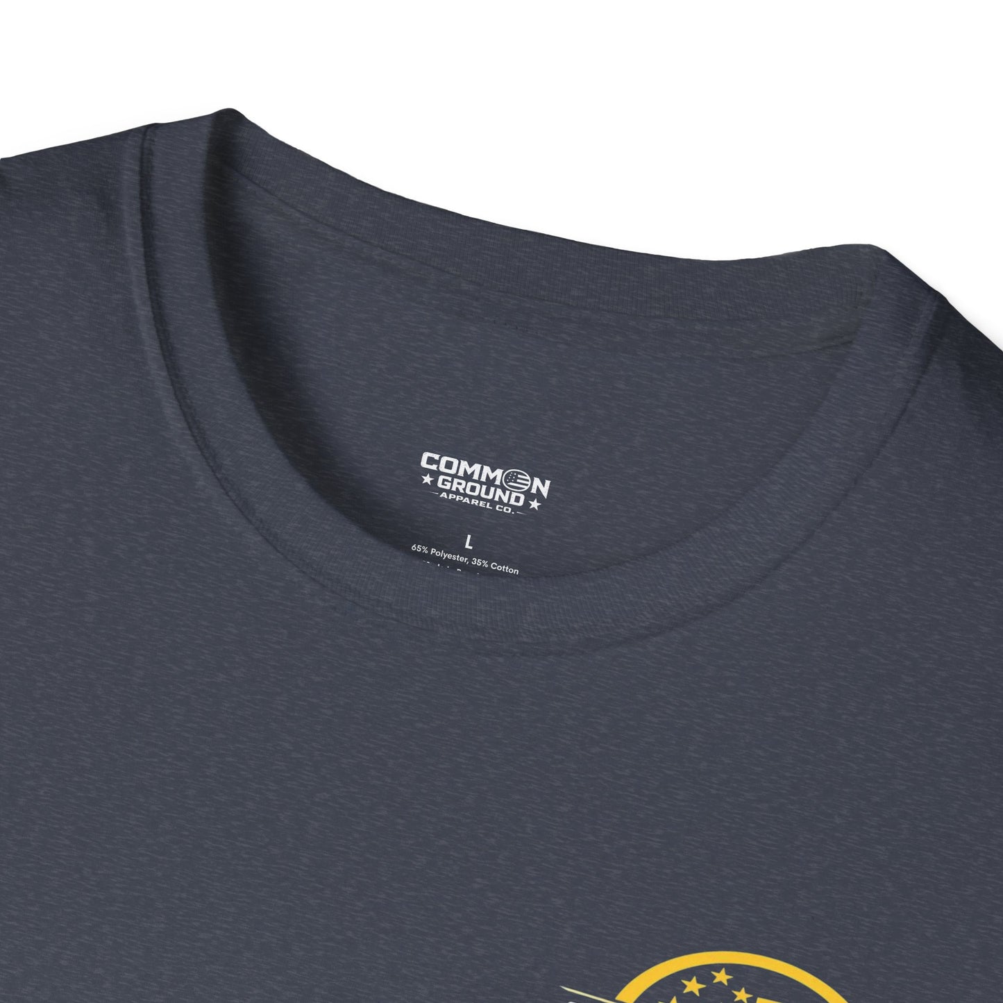 Graphic T-Shirt — Small Yellow Circular Logo Chest Print