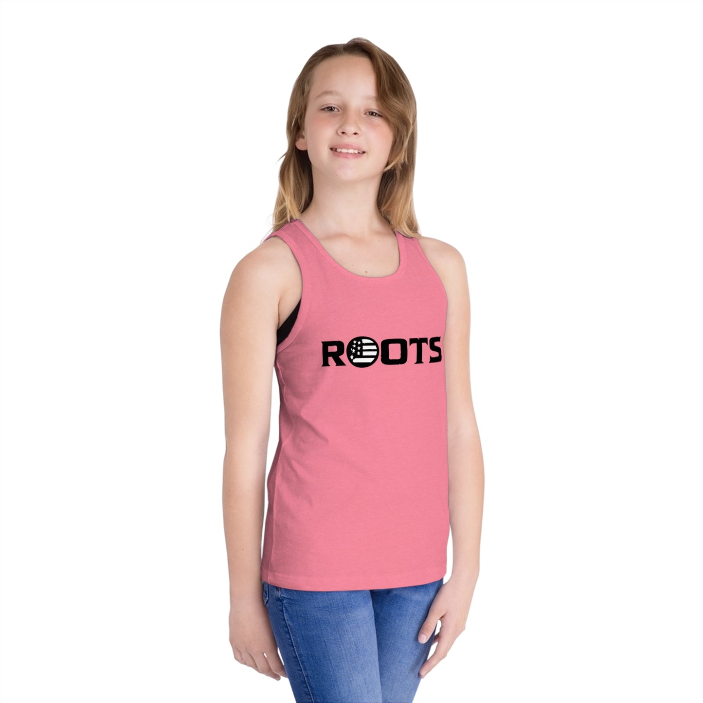 Kids' Roots Tank Top — Youth Graphic Jersey Tank with Globe 'ROOTS' Design
