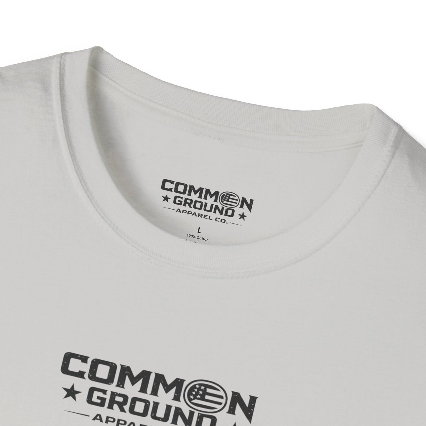 Common Ground Minimalist Logo T-Shirt — Unisex White Crewneck