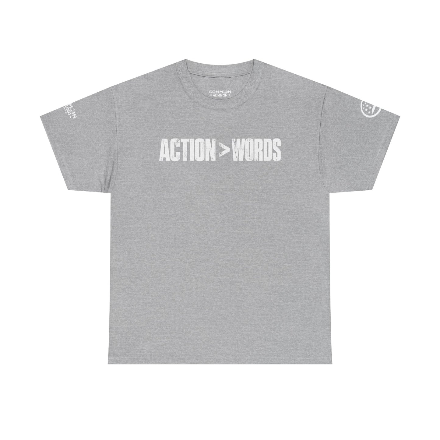 Action > Words Tee — Motivational Graphic T-Shirt