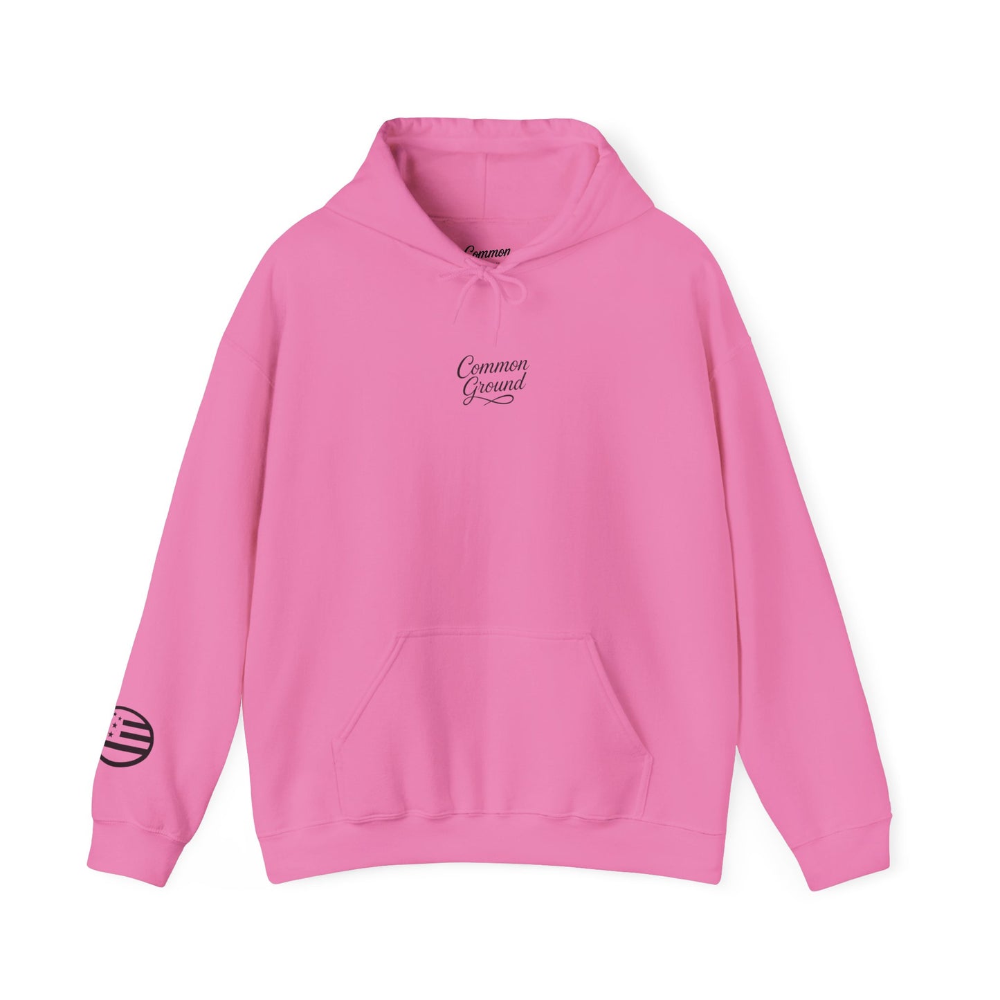 Common Ground Minimalist Logo Hoodie —  Pullover with Sleeve Emblem