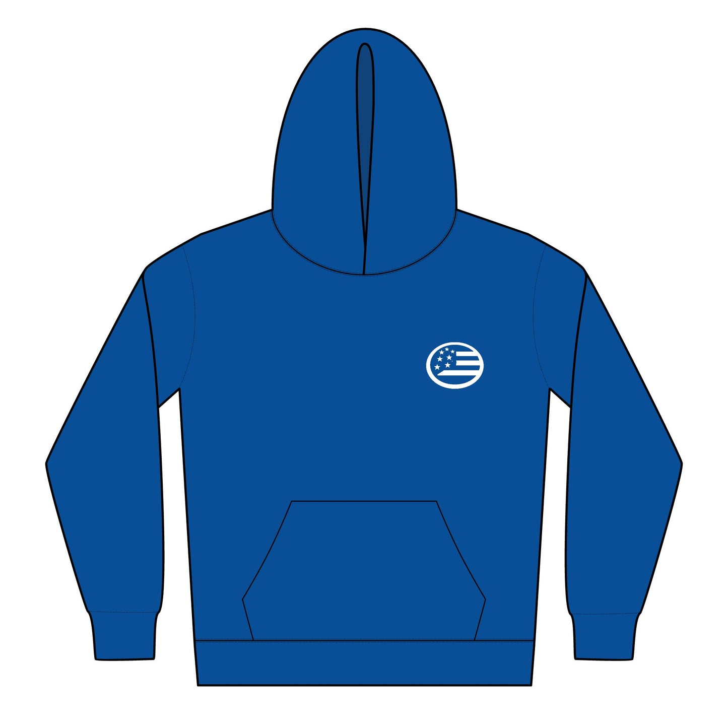 Youth Hoodie with American Wave Flag Chest Logo – Patriotic Kids Pullover