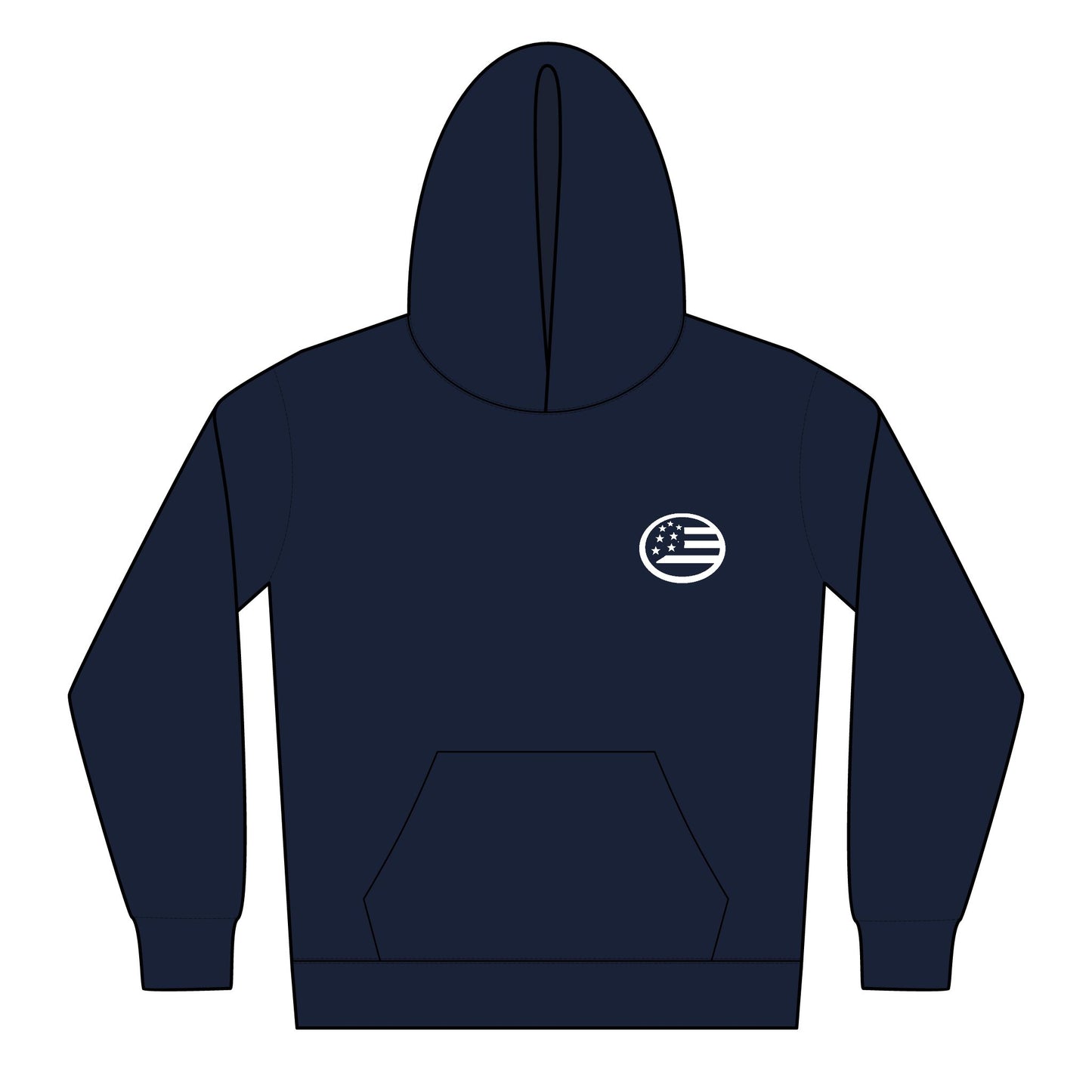 Youth Hoodie with American Wave Flag Chest Logo – Patriotic Kids Pullover