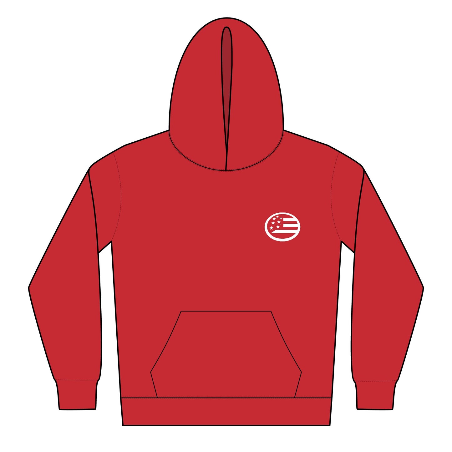 Youth Hoodie with American Wave Flag Chest Logo – Patriotic Kids Pullover