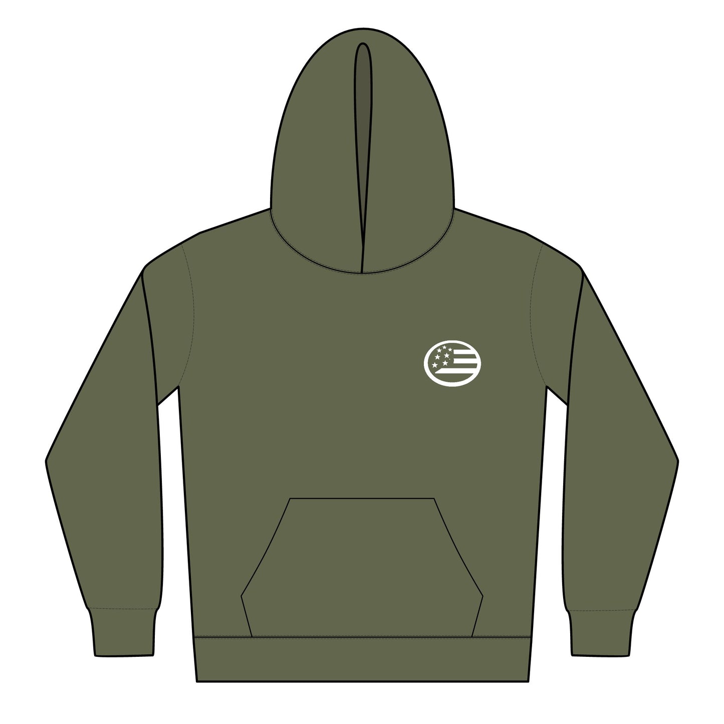 Youth Hoodie with American Wave Flag Chest Logo – Patriotic Kids Pullover