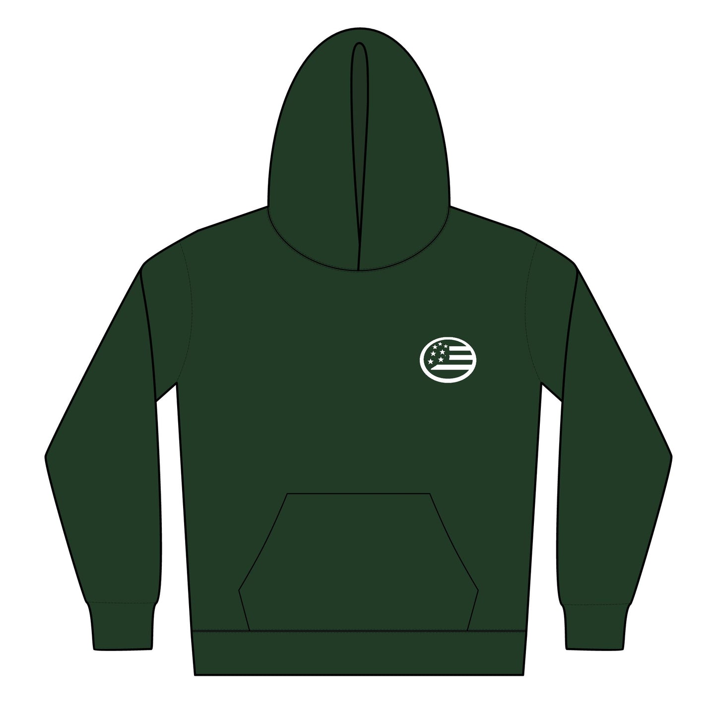 Youth Hoodie with American Wave Flag Chest Logo – Patriotic Kids Pullover