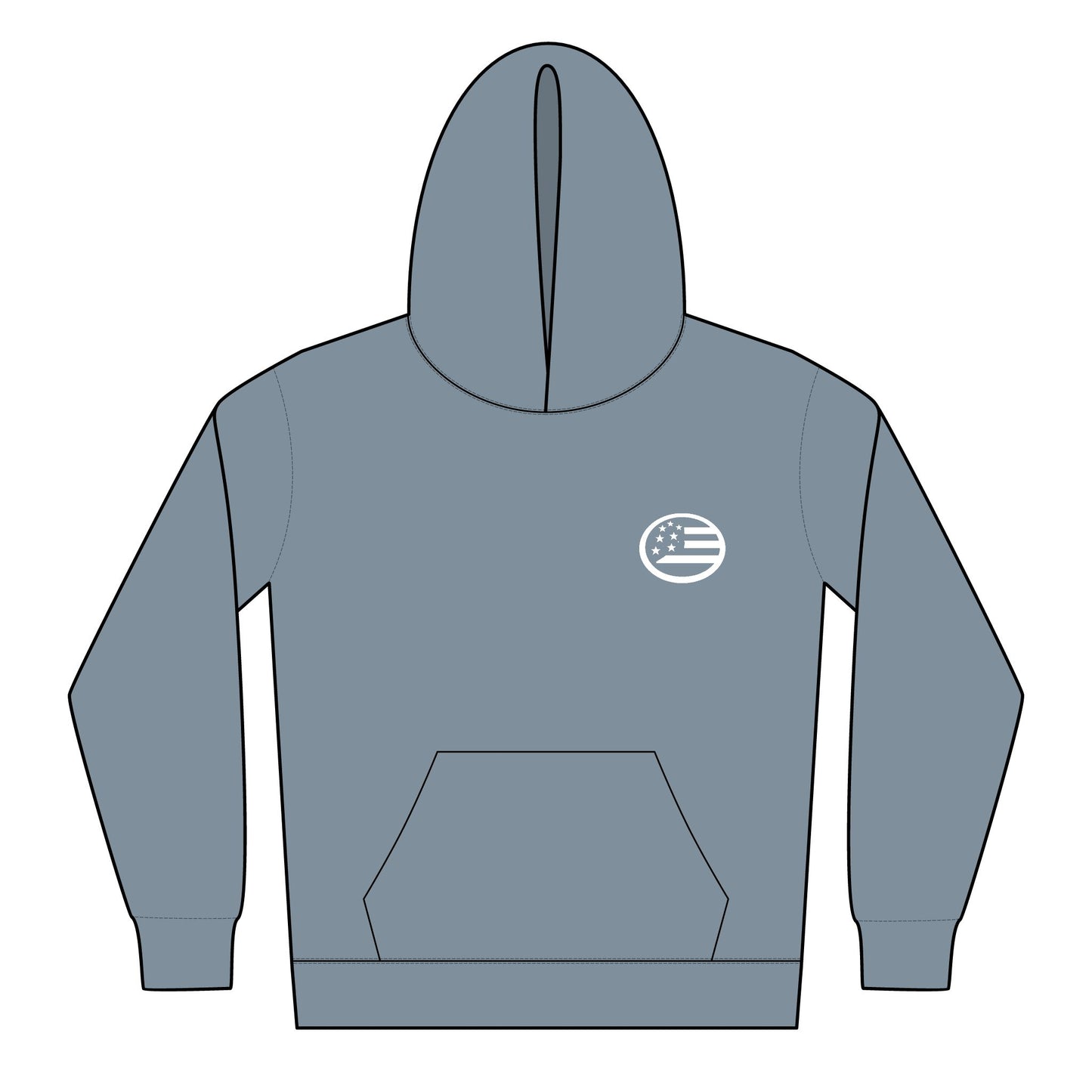 Youth Hoodie with American Wave Flag Chest Logo – Patriotic Kids Pullover