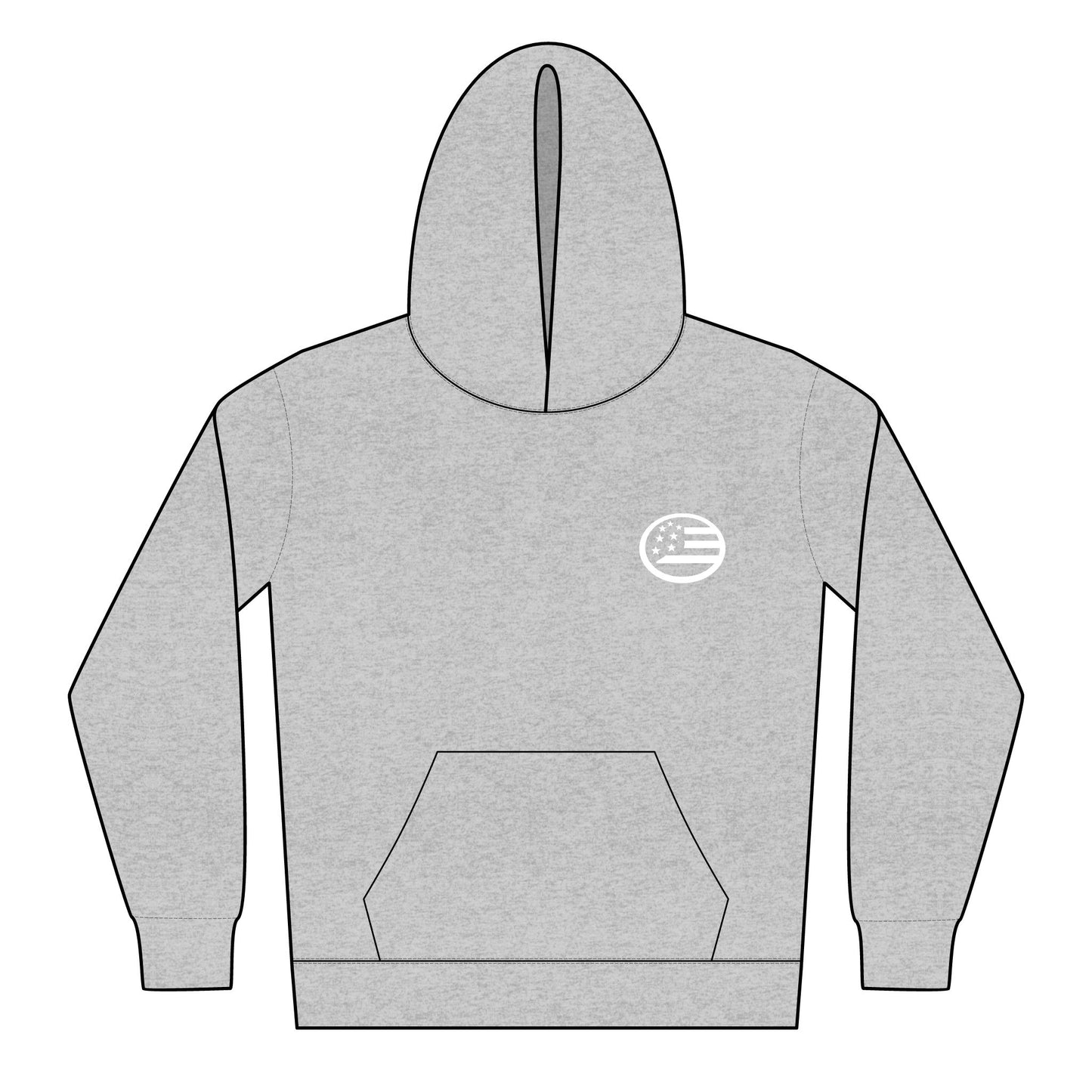 Youth Hoodie with American Wave Flag Chest Logo – Patriotic Kids Pullover