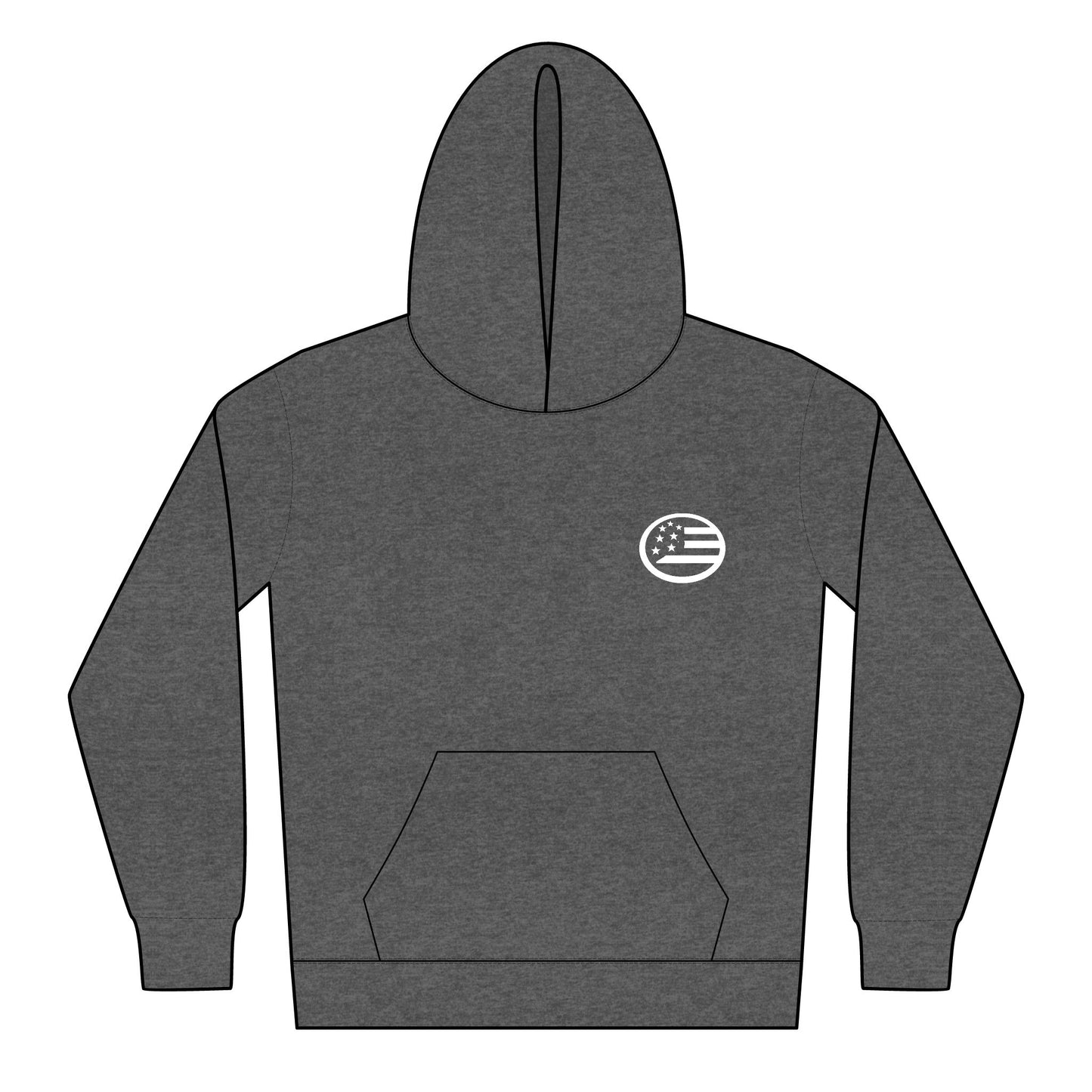 Youth Hoodie with American Wave Flag Chest Logo – Patriotic Kids Pullover