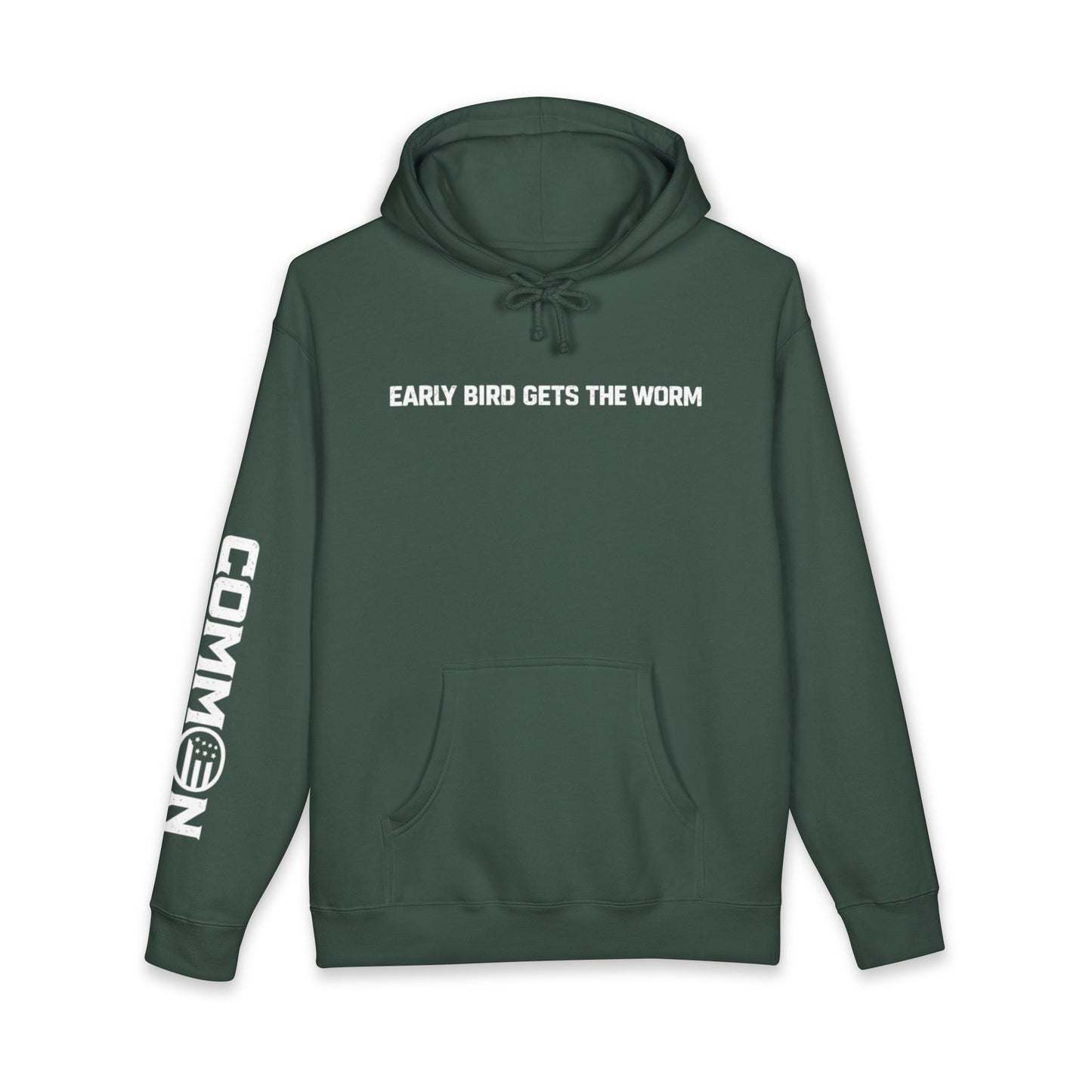 Early Bird Gets The Worm Hoodie — Casual Crew Pullover with Sleeve Logo