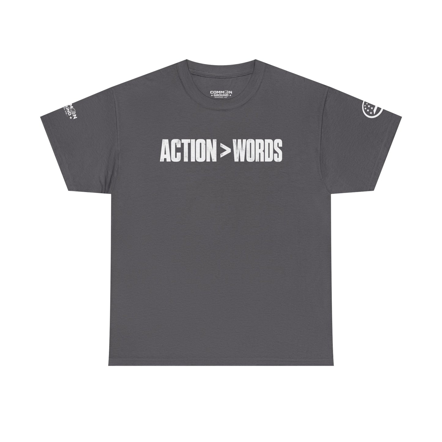 Action > Words Tee — Motivational Graphic T-Shirt
