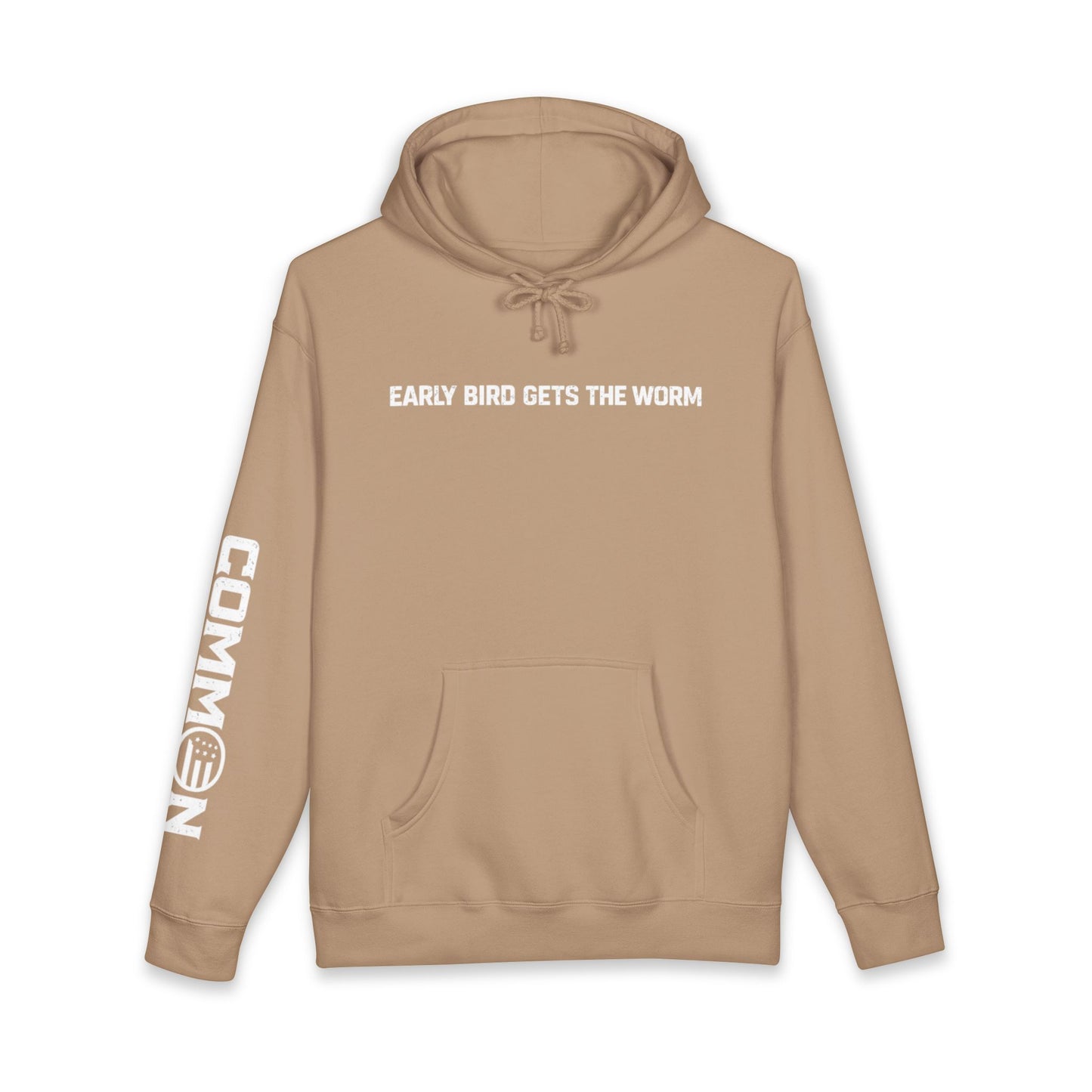 Early Bird Gets The Worm Hoodie — Casual Crew Pullover with Sleeve Logo
