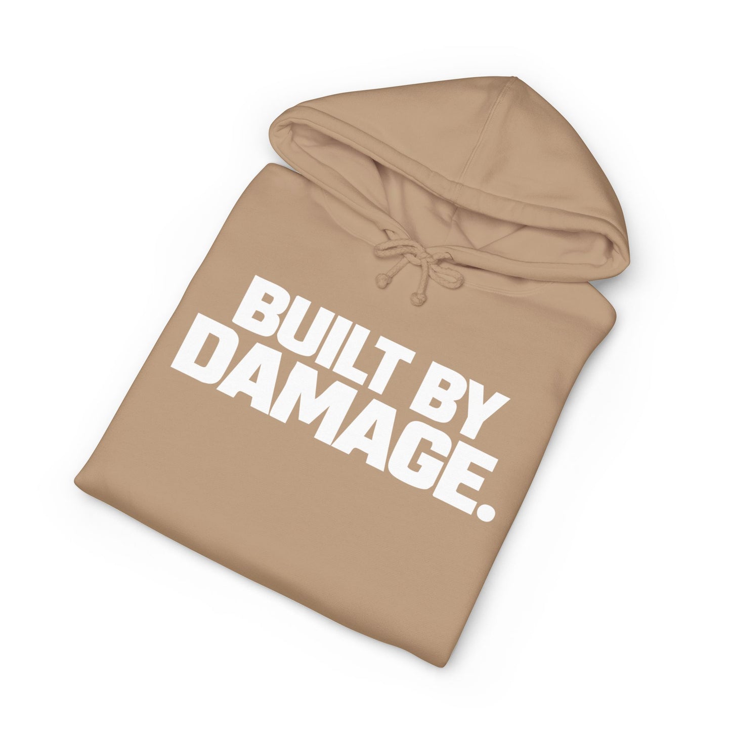 Built By Damage Hoodie — 'Built By Damage' Graphic Pullover with Sleeve Logos