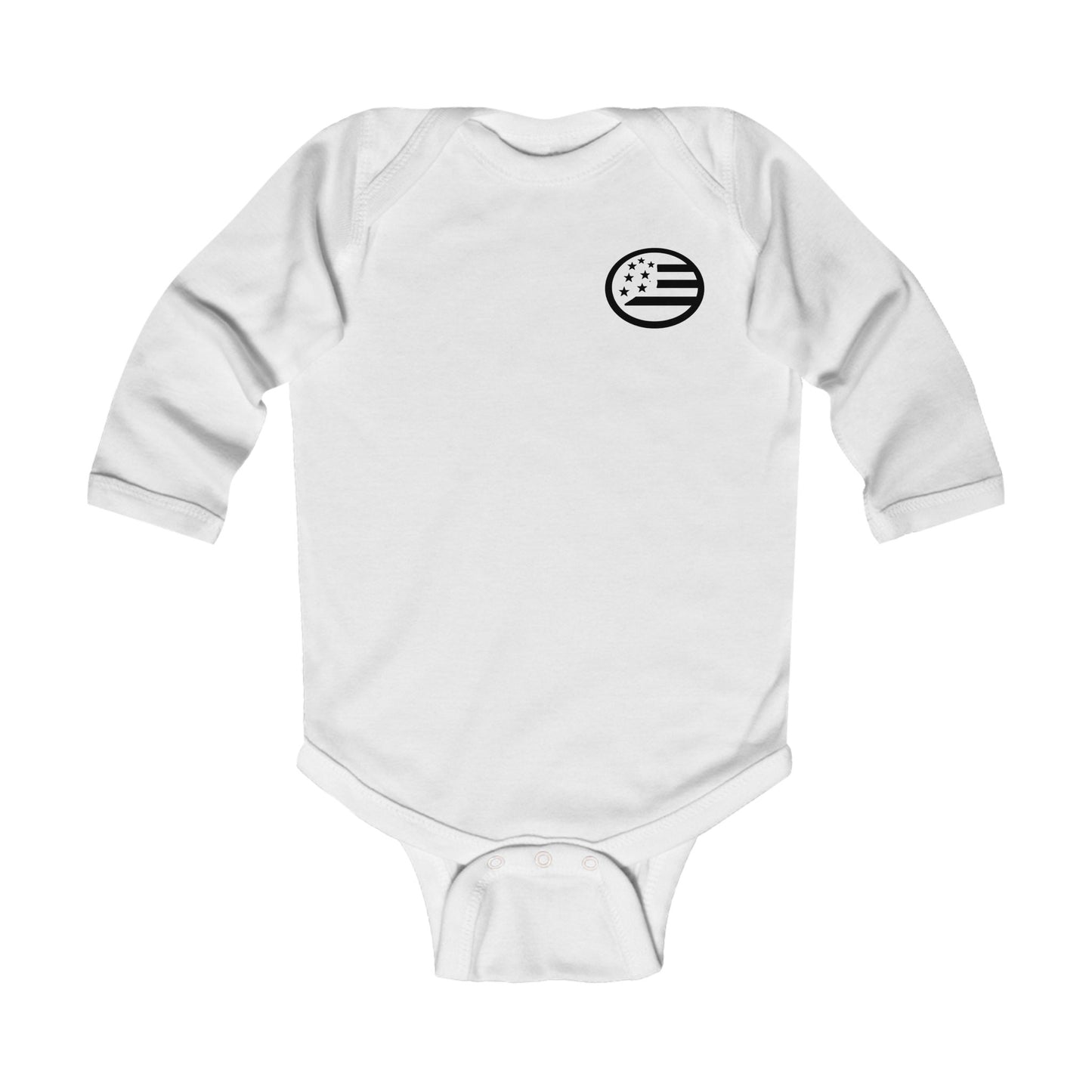 Infant Long Sleeve Bodysuit - 'Young, Wild & Free' Baby Onesie with Flag Accent