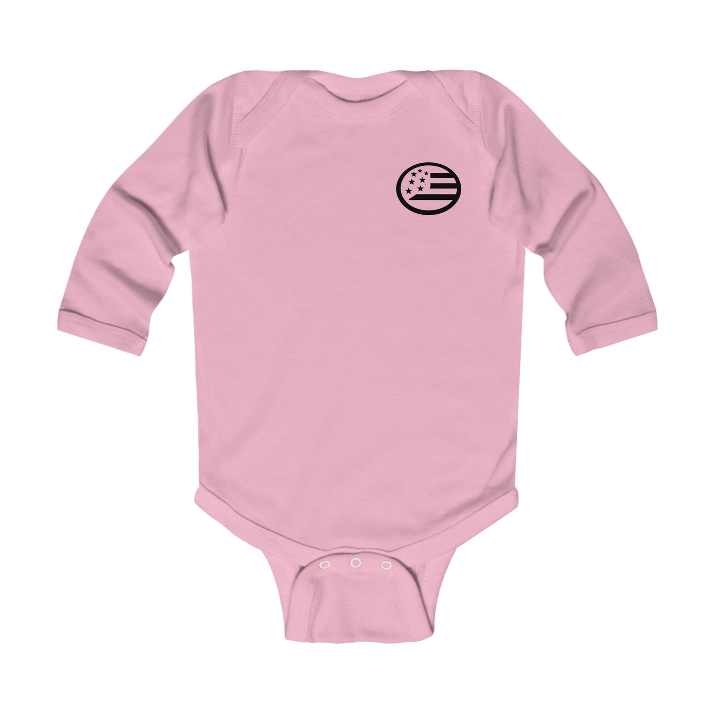 Infant Long Sleeve Bodysuit - 'Young, Wild & Free' Baby Onesie with Flag Accent