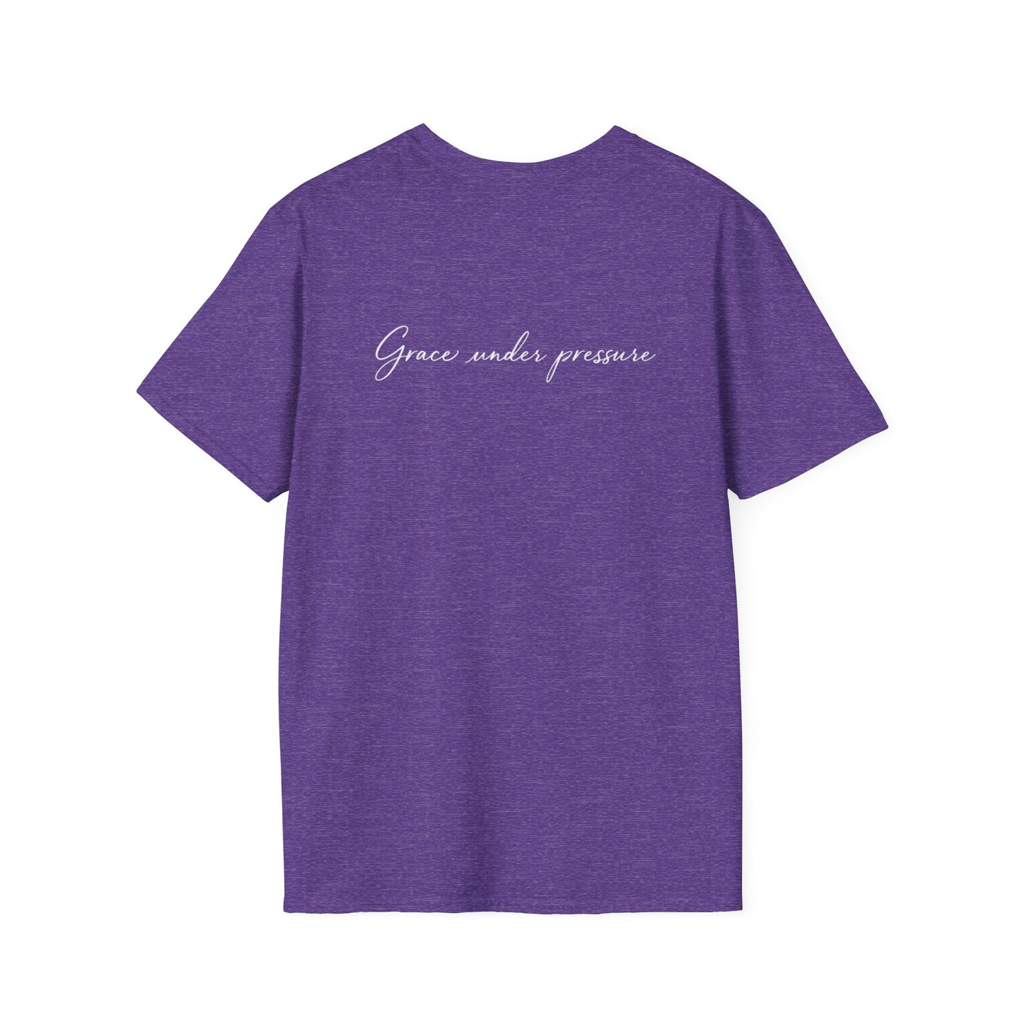 Grace Under Pressure T-Shirt — Minimal American Flag Chest Logo