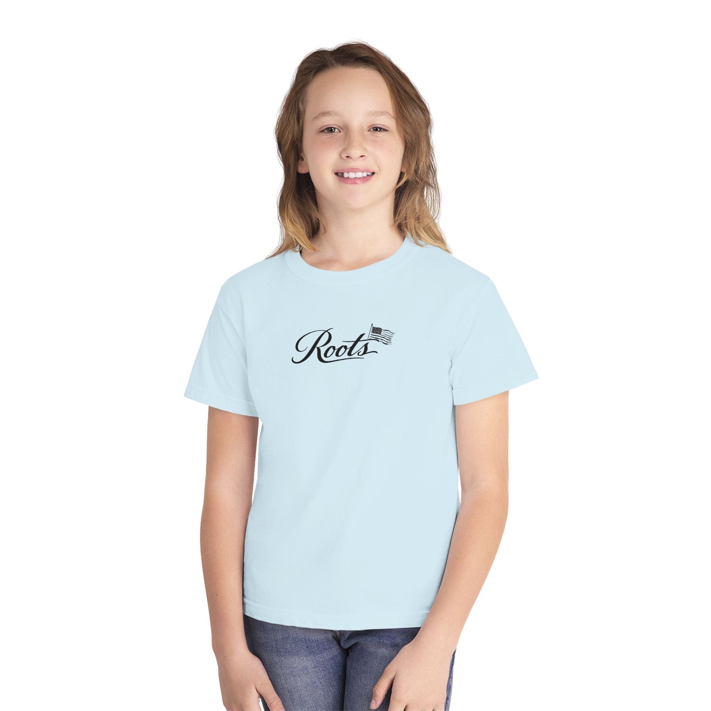Youth Tee — "Roots" Script Logo Kids Shirt