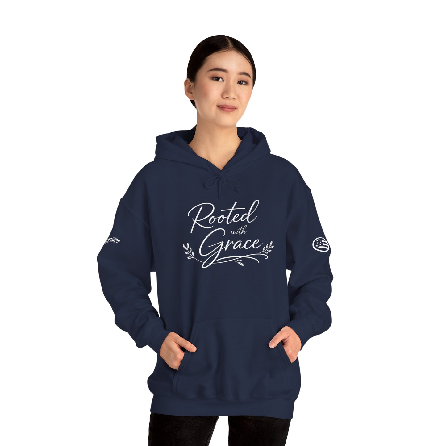 Rooted with Grace Hoodie — Christian Faith Inspirational Pullover