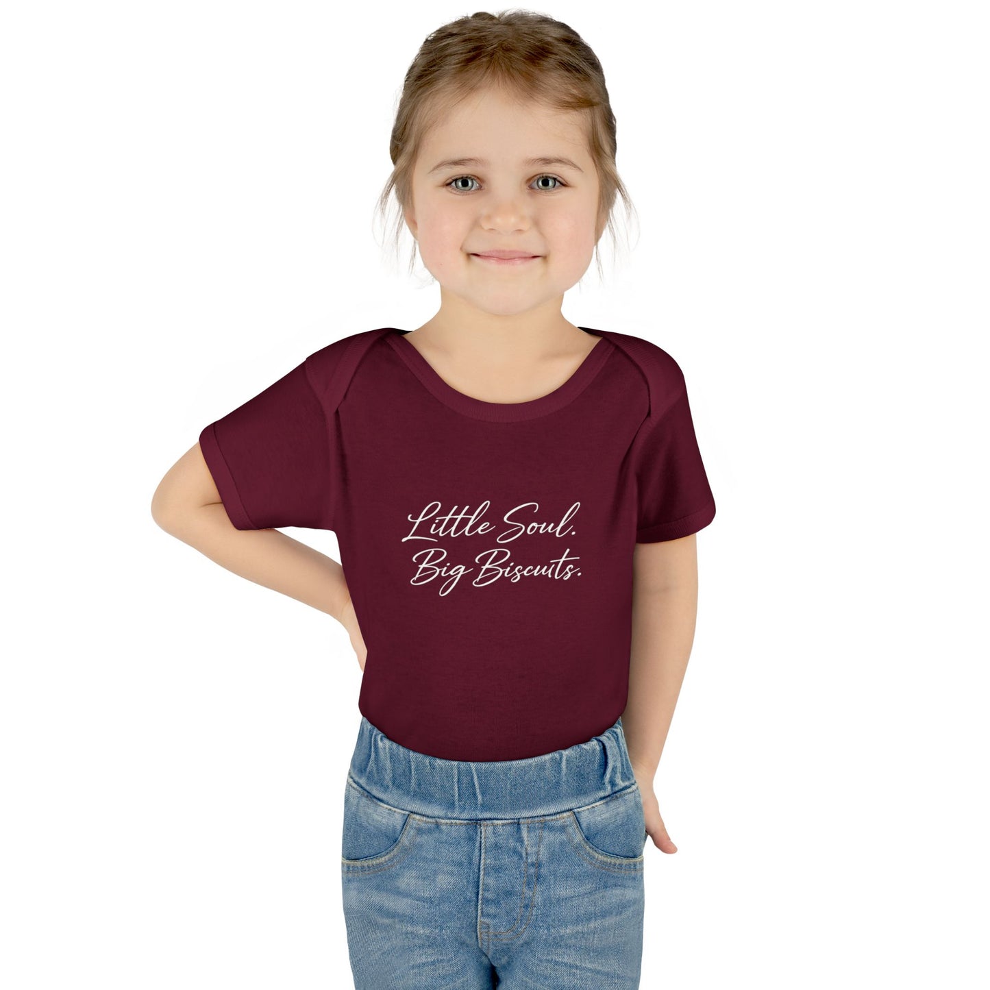 Infant Bodysuit - "Little Soul. Big Biscuits." Baby Onesie | Cute Southern-Inspired Baby Shower Gift