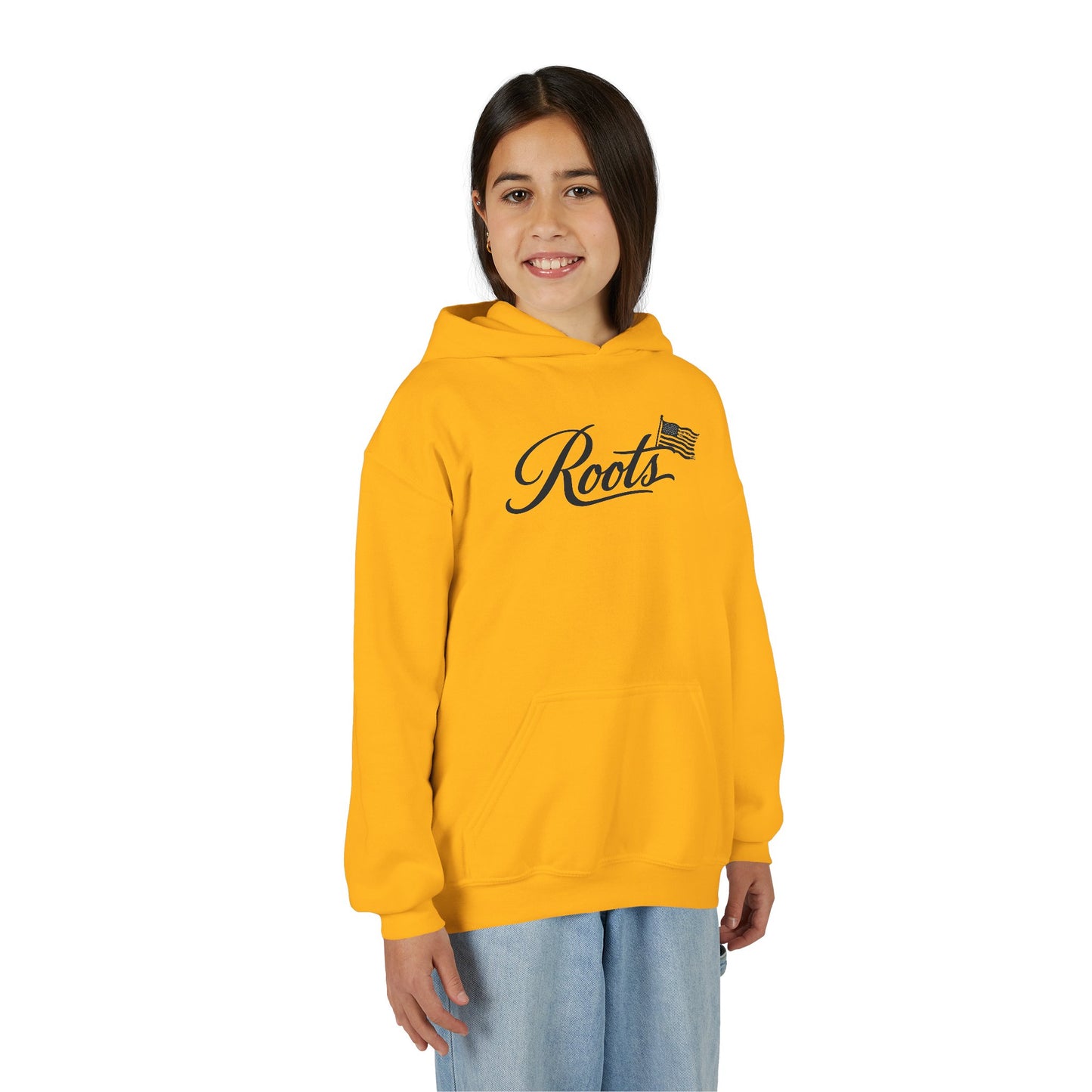 Youth Hoodie — “Roots” Script Logo Pullover